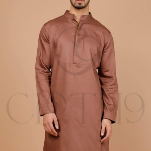 HOME Cloth9 Majestic Weave Cotton Kurta-Pyjama's black (brown